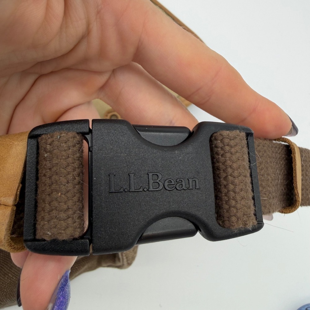 LL Bean Gorpcore Vintage Heavyweight Canvas Fanny Pack Waist Belt Bag Tan Brown - Picture 8 of 10